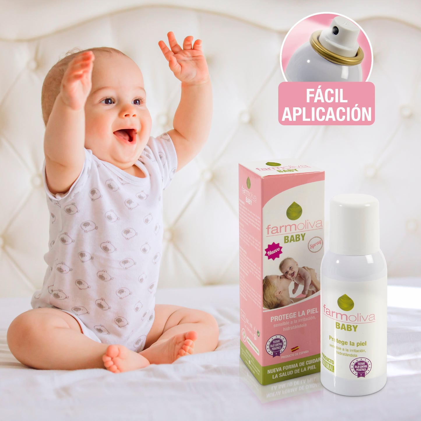 Aceite cuidado piel de bebé oliva virgen extra Farmoliva Baby